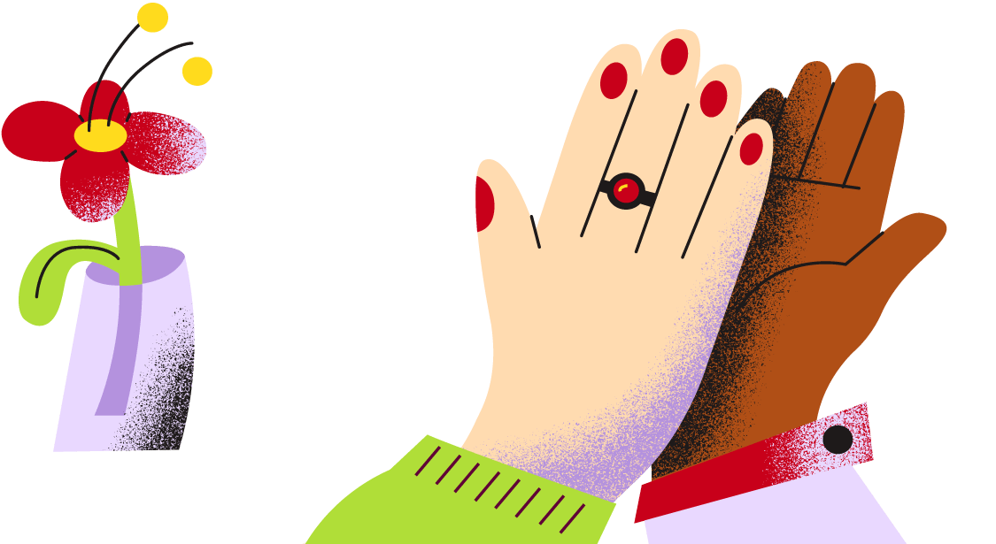 Beşlik çakan iki avuç içi